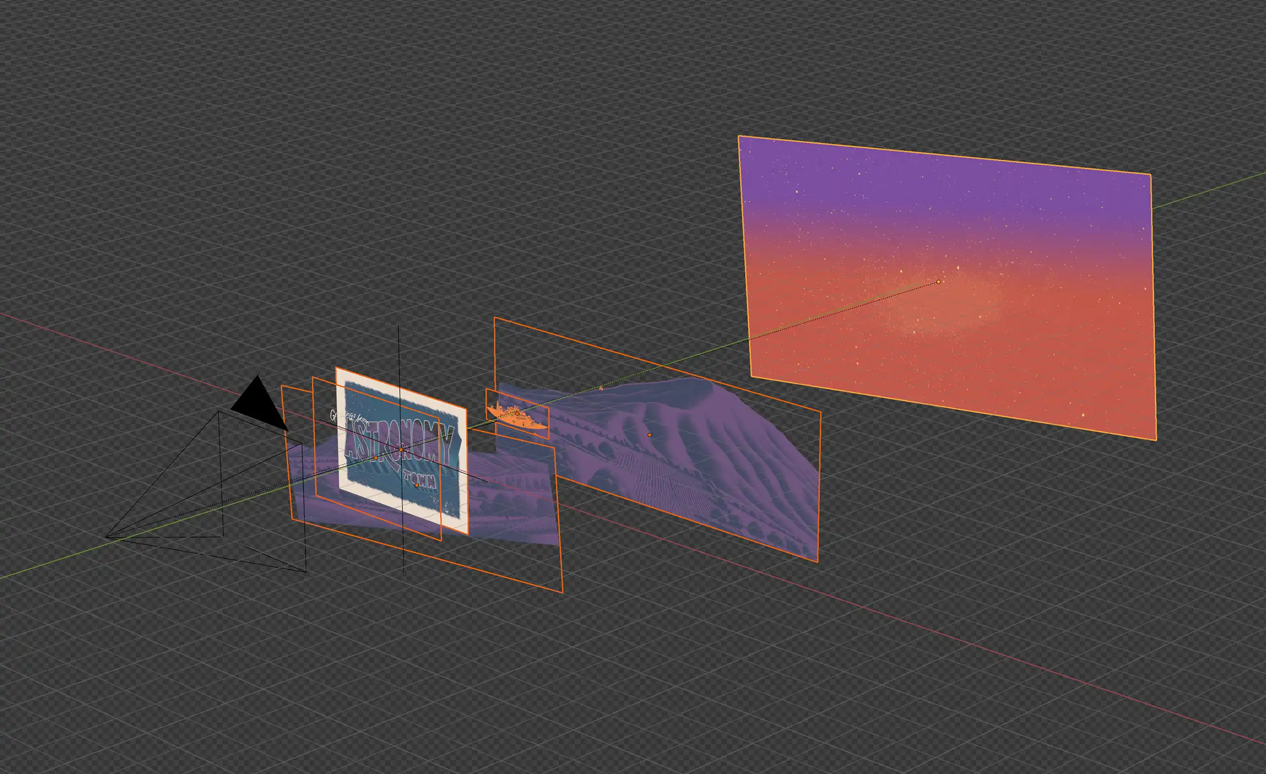 3D scene setup angle 1