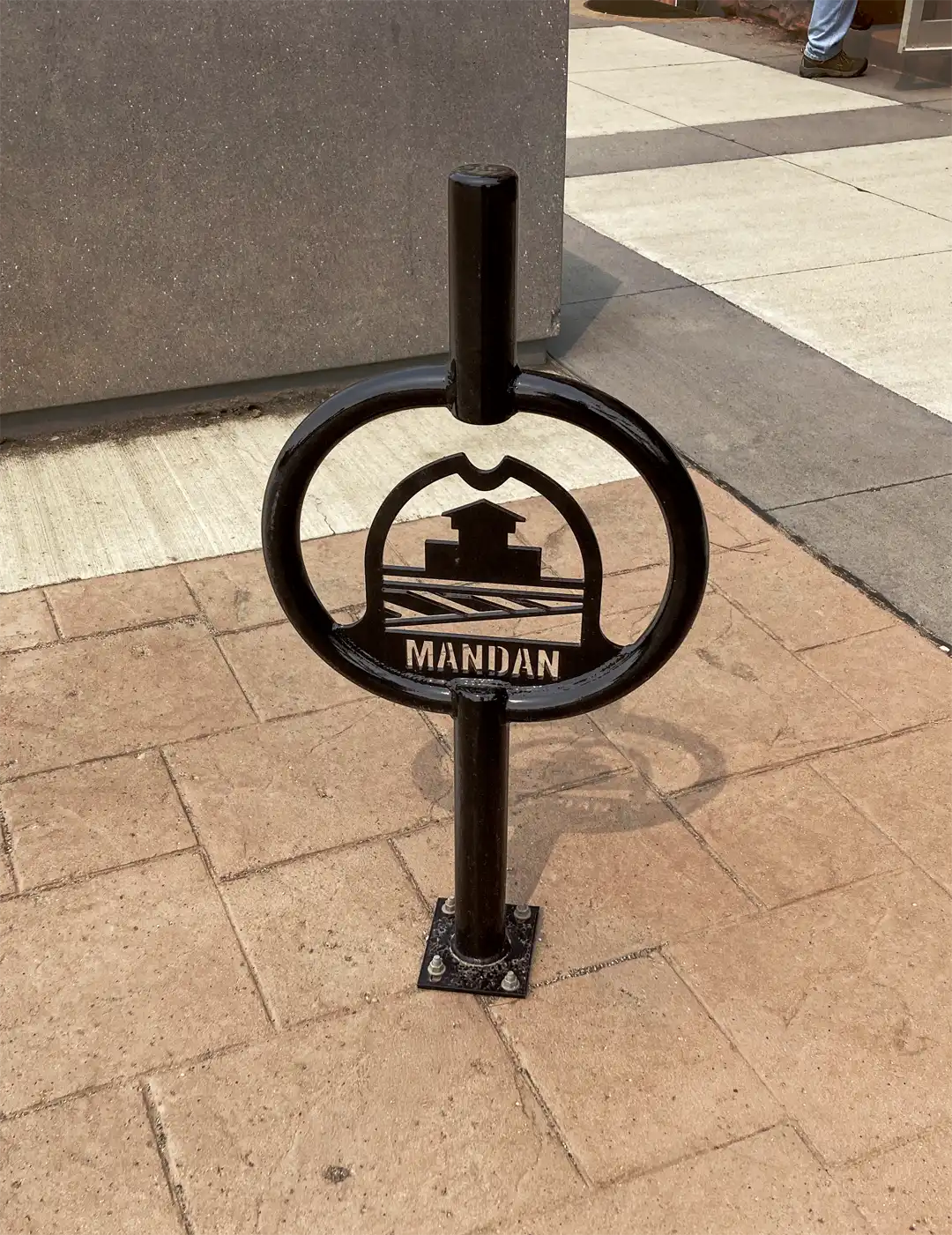 photo of one of Mandan's new bike rack