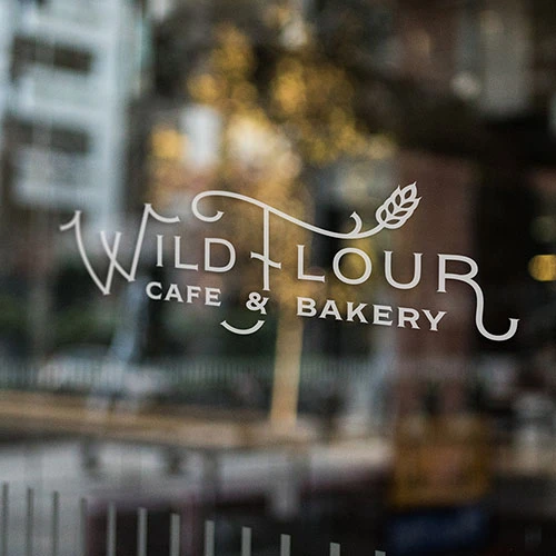 WildFlour Bakery and Cafe Door Signage Mockup